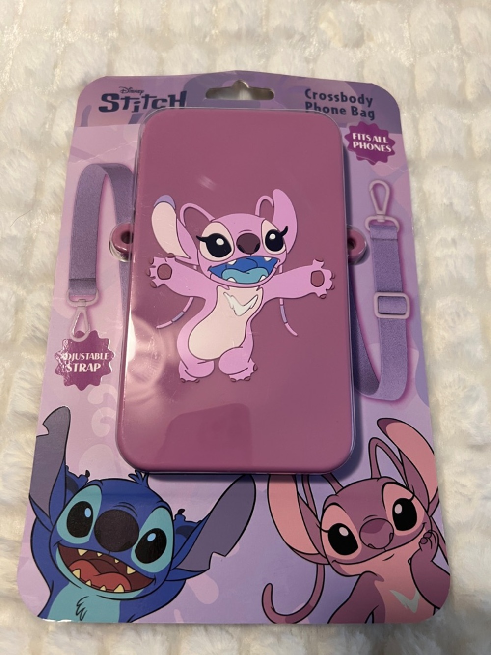 Disney Pink & Lavender Stitch Mini Crossbody Phone Bag